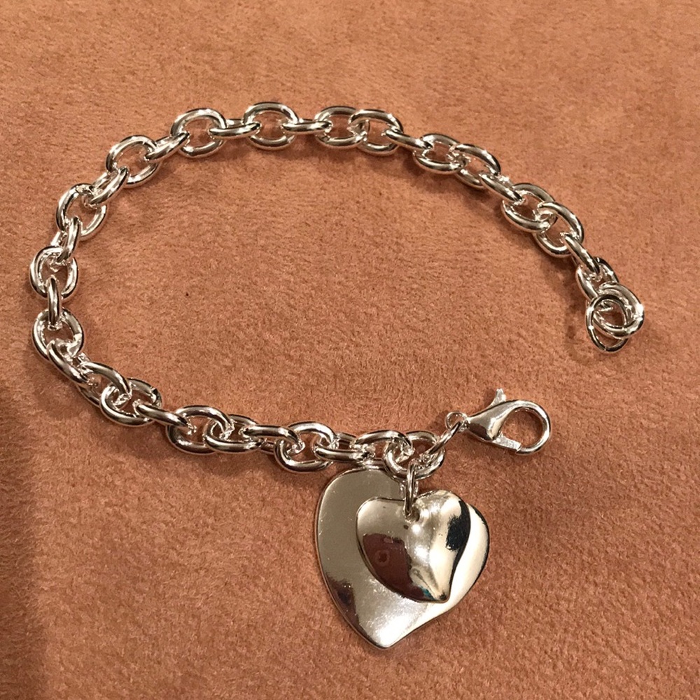 925 Sterling Silver Heart Bracelet!